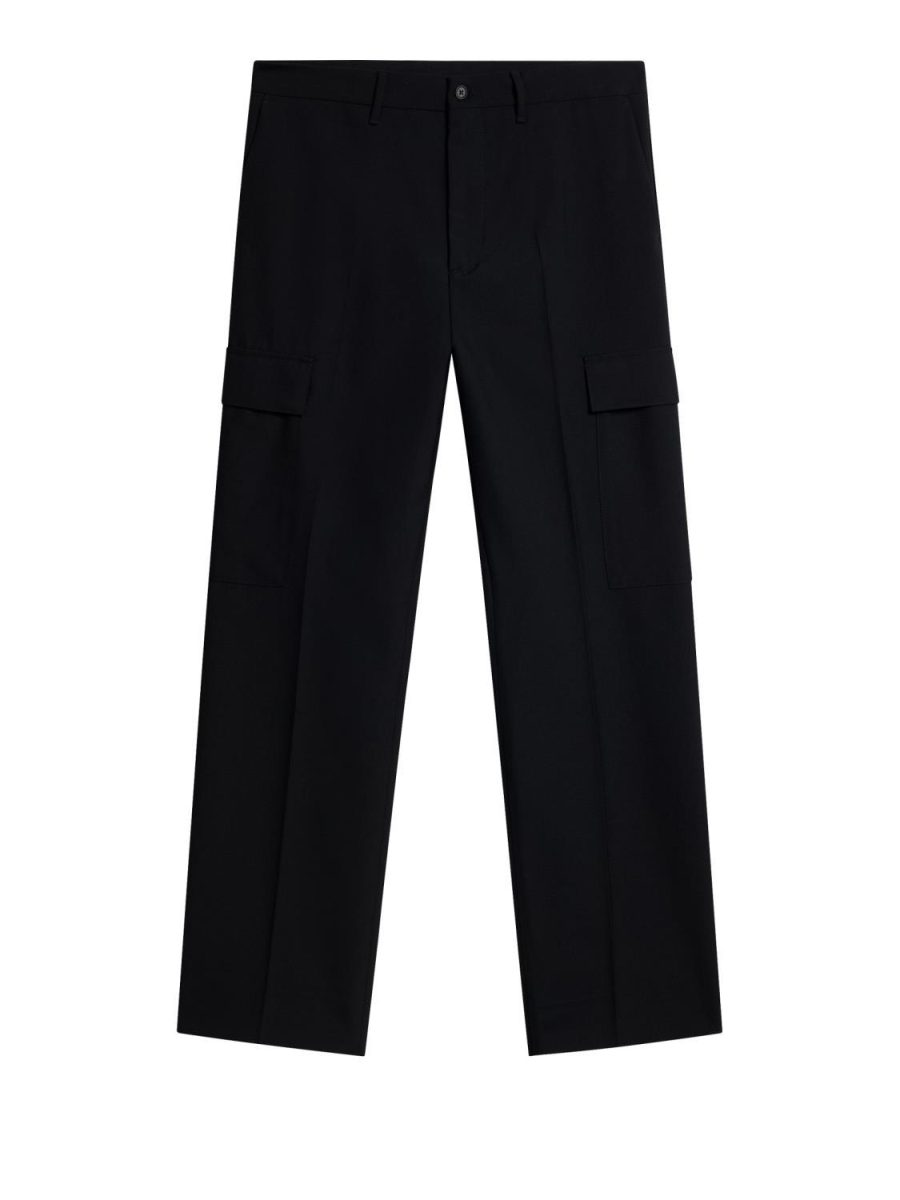 J.Lindeberg Haij Wool Cargo Pants Black