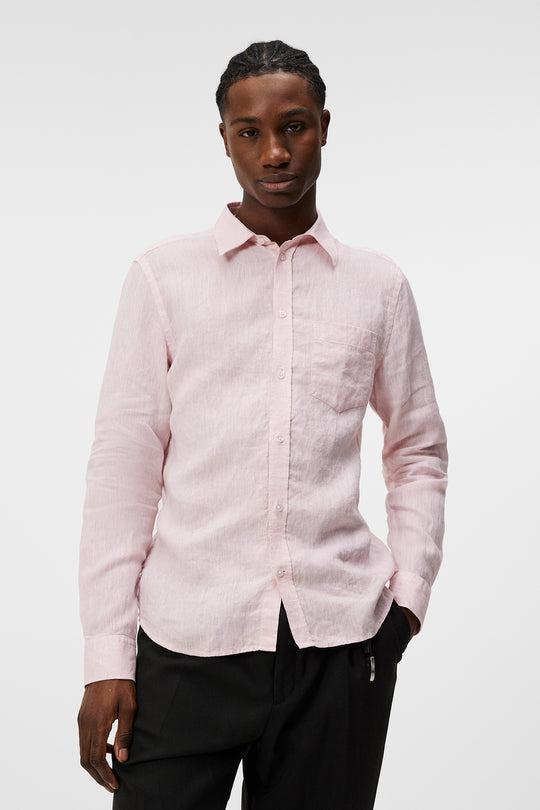 J.Lindeberg Slim LS Linen Melange Shirt Powder Pink