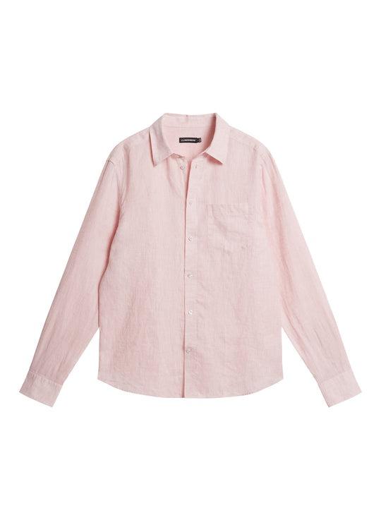 J.Lindeberg Slim LS Linen Melange Shirt Powder Pink