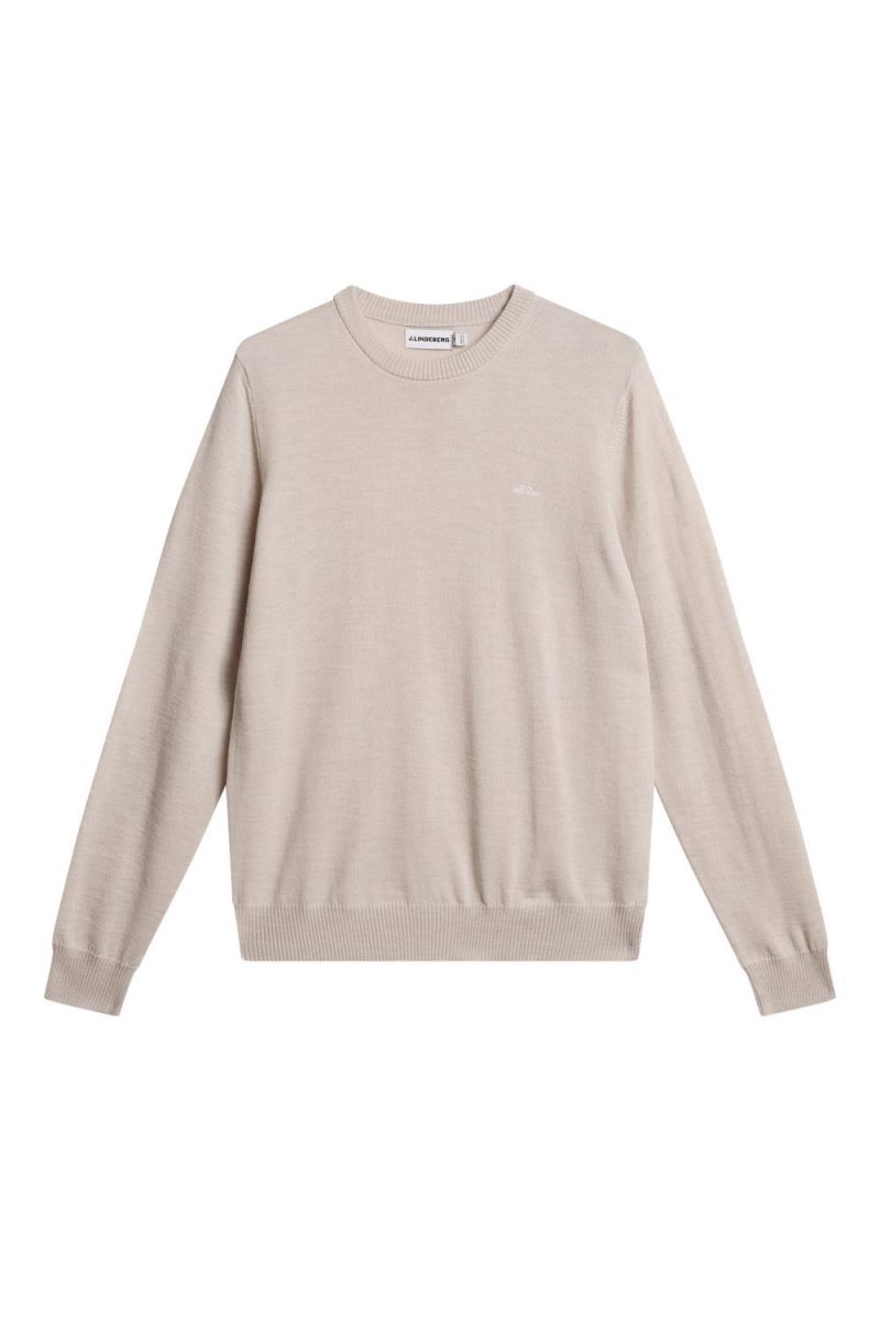 J.Lindeberg Keane Merino Crew Neck Moonbeam Melange