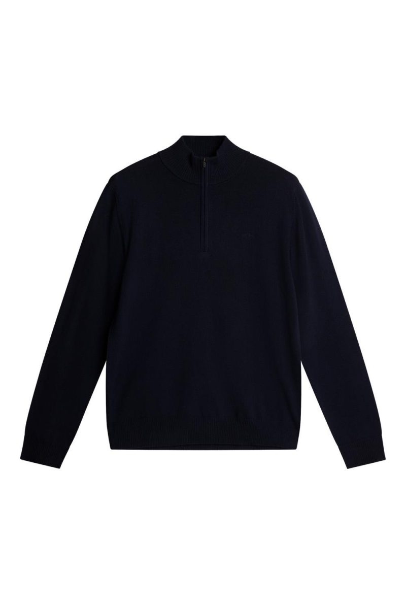 J.Lindeberg Kiyan Merino Quarter Zip Navy