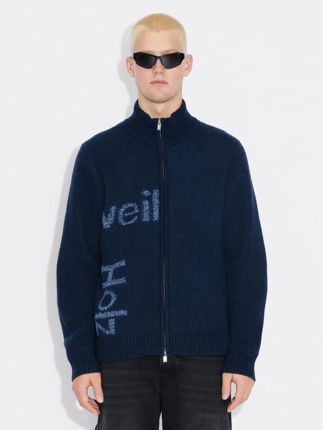 Holzweiler Haza Logo Zip Cardigan Blue Mix