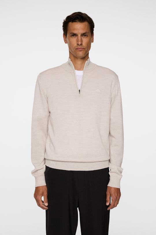 J.Lindeberg Kiyan Merino Quarter Zip Moonbeam Melange