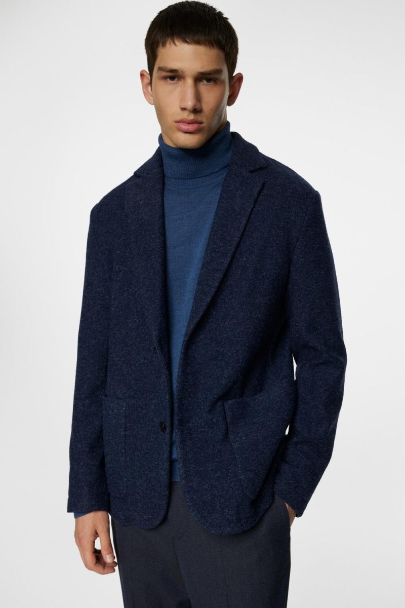 J.Lindeberg Calvon Wool Blazer Vintage Indigo