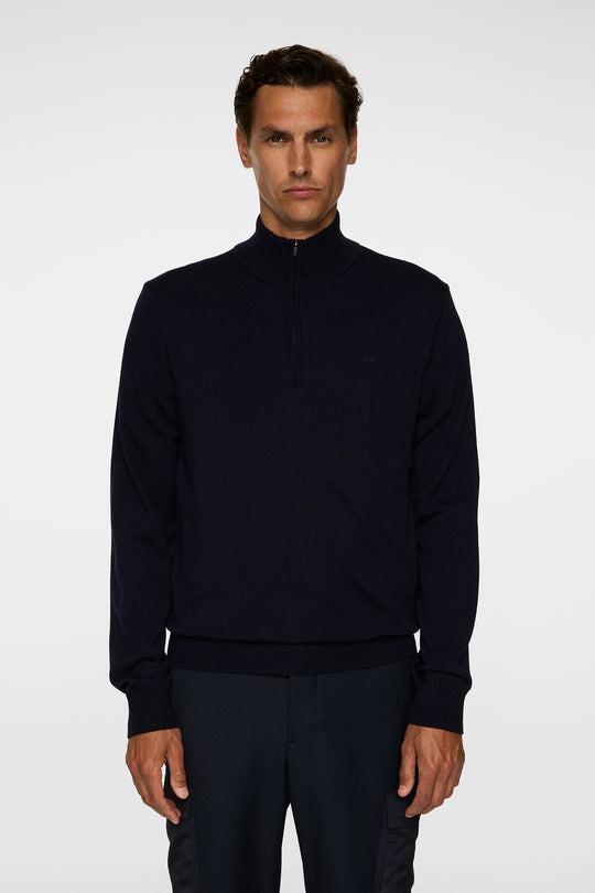 J.Lindeberg Kiyan Merino Quarter Zip Navy