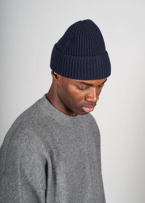 Yacaia Beanie Cashmere Blend Beanie Navy