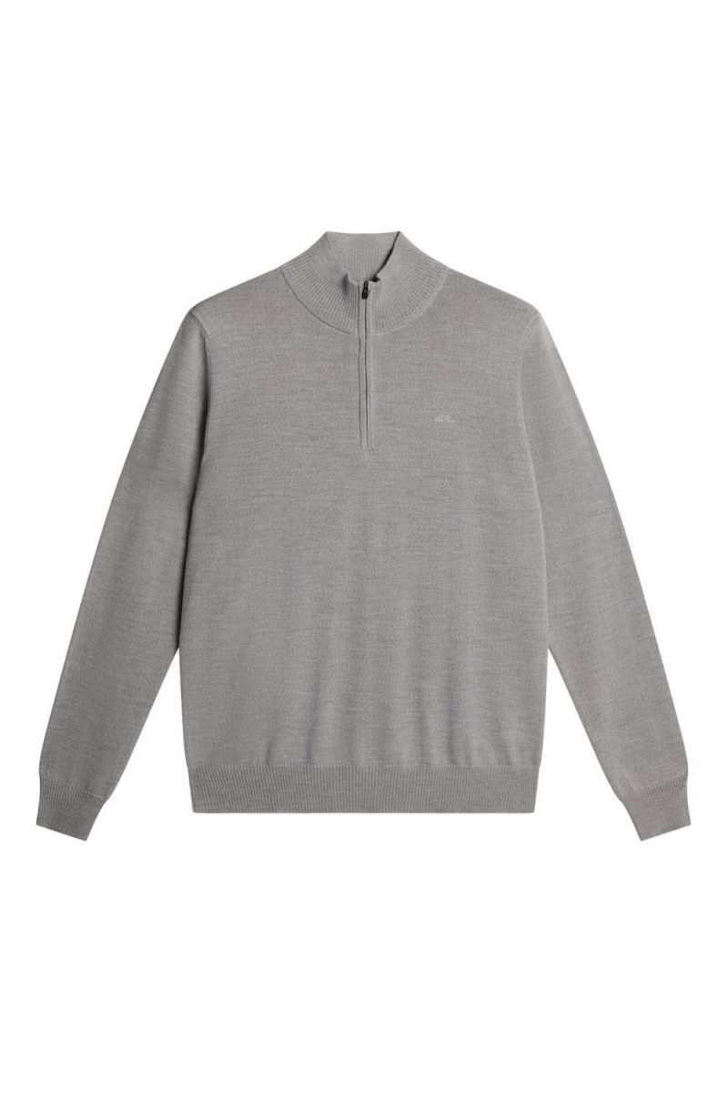 Kiyan Merino Quarter Zip Brindle Melange