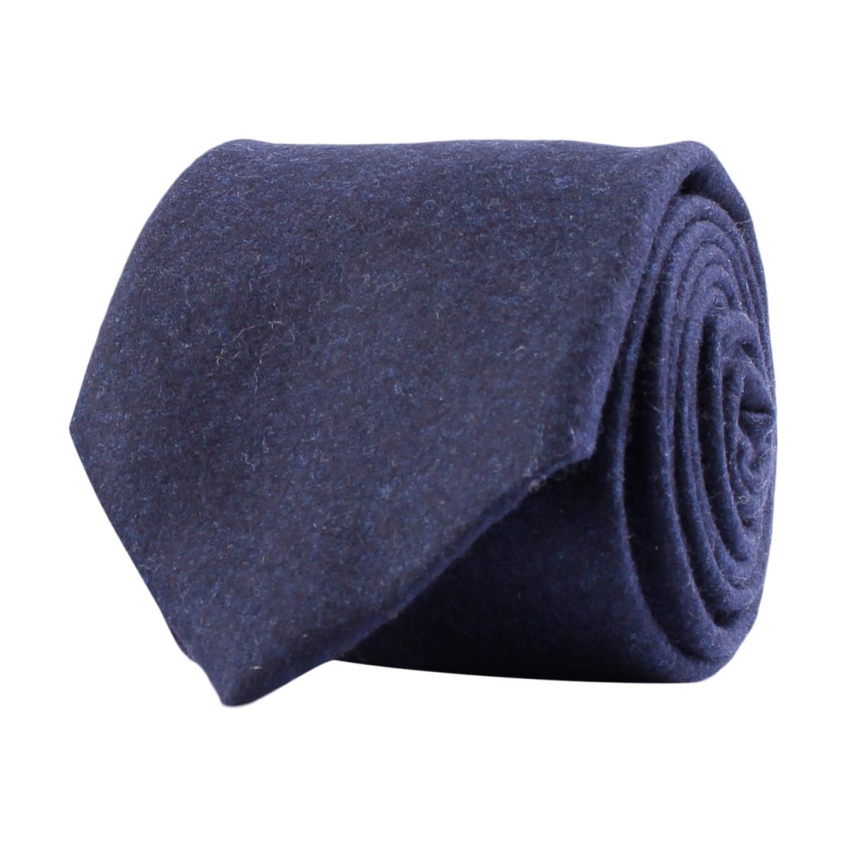 Flannel Wool Tie Navy Melange