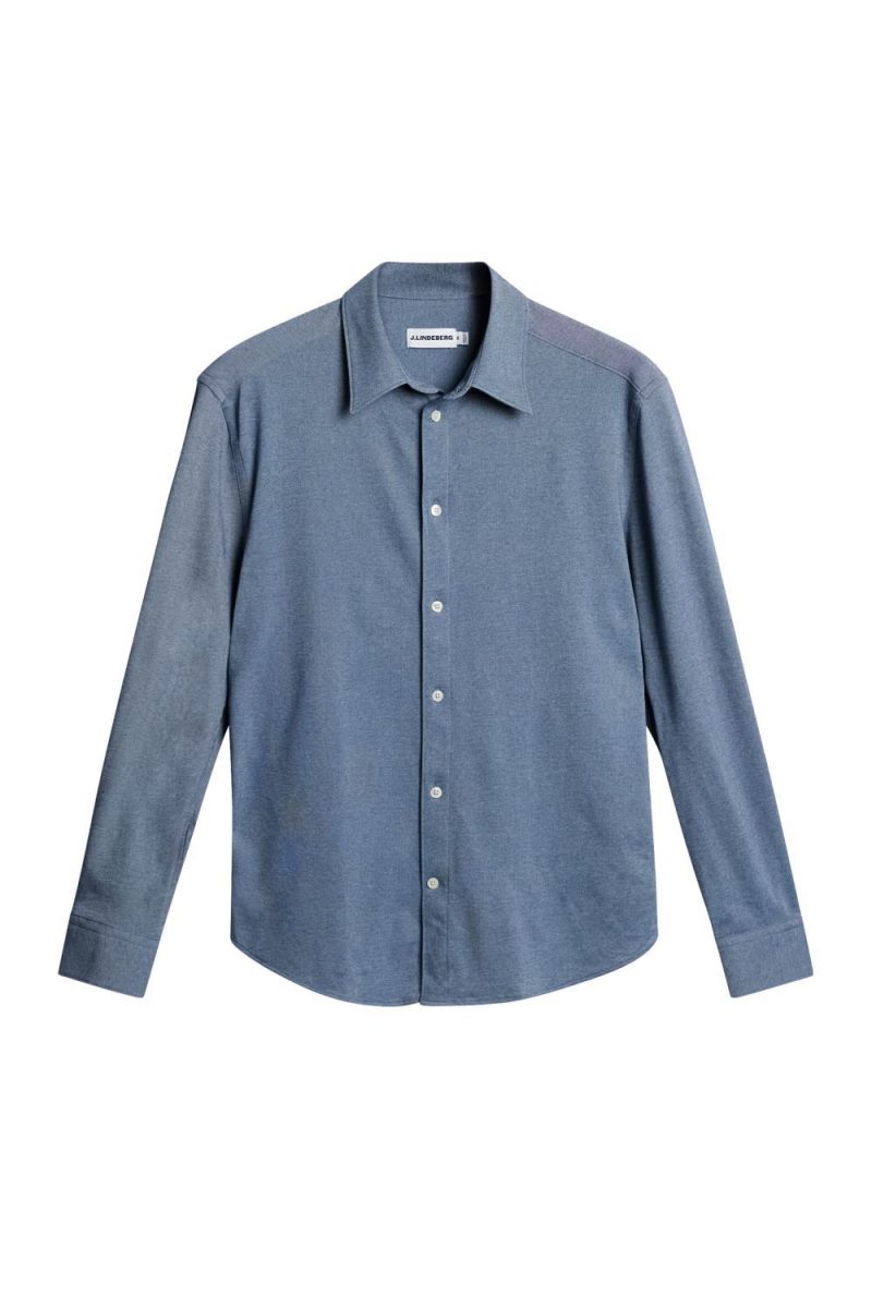 Marlon Pique Jersey Shirt Vintage Indigo Melange