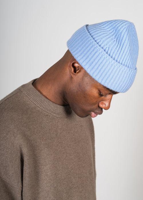 Y-0004 Cashmere Wool Beanie Light Blue