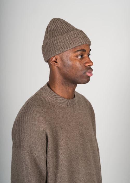 Y-0004 Cashmere Wool Beanie Brown