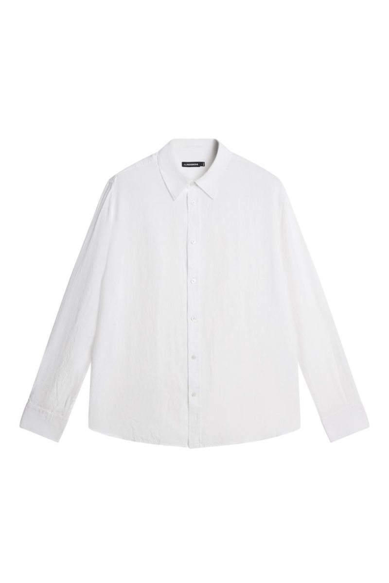 Reg LS Linen Melange Shirt White