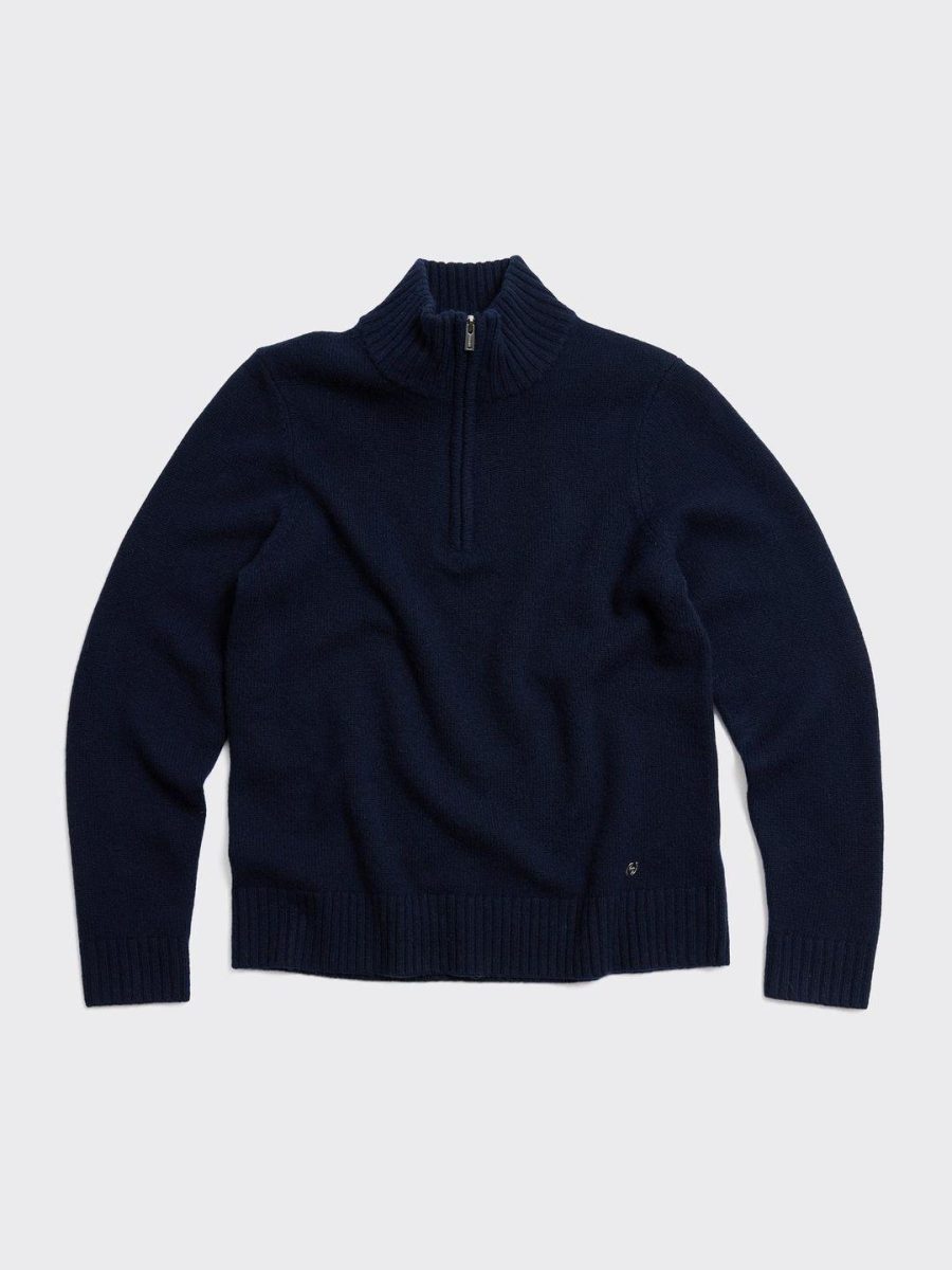 Wool Half Zip Navy