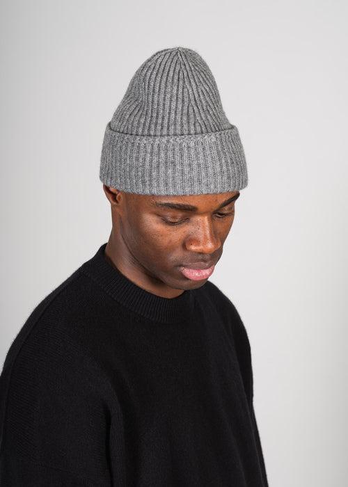 Y-0004 Cashmere Wool Beanie Grey