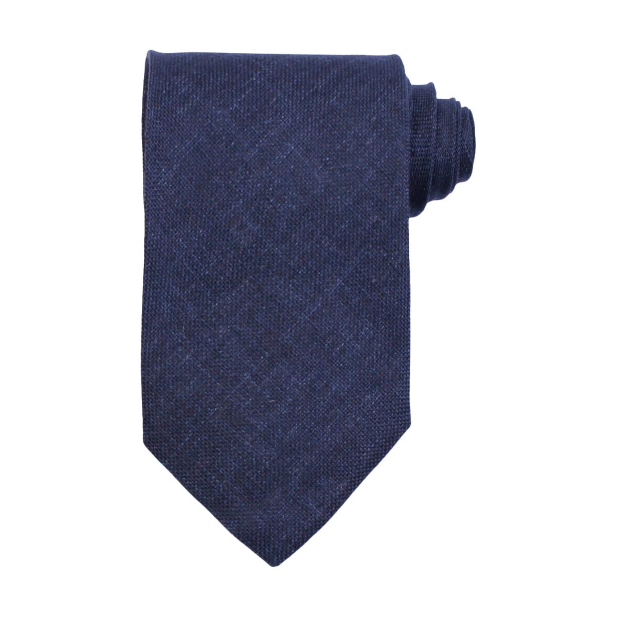 Solid Linen Tie Navy