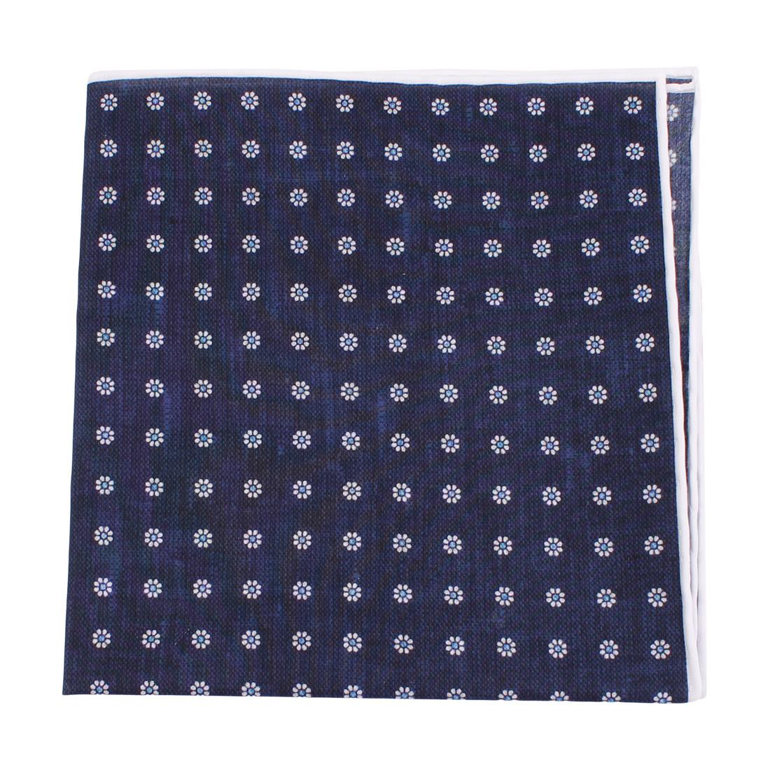 Pattern Cotton Pocket Square Navy
