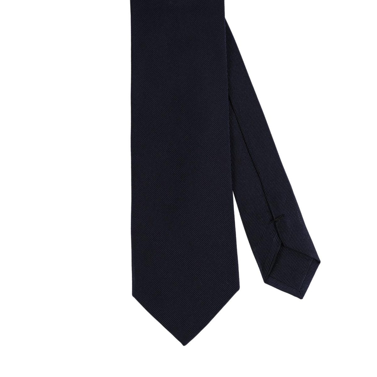 Solid Twill Silk Tie Navy