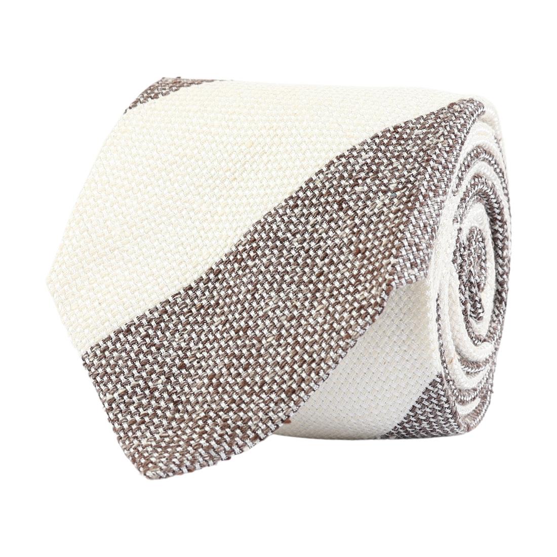 Stripes Silk Tie Brown