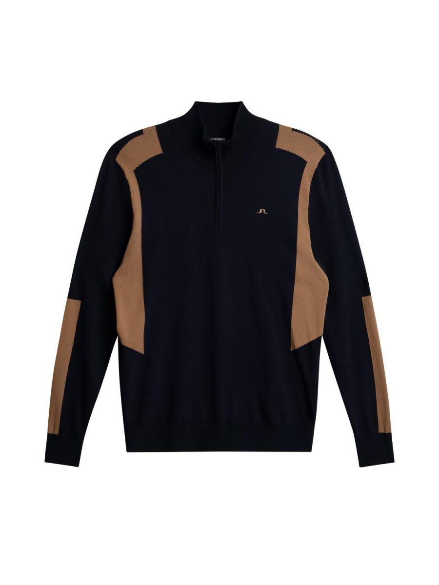 Kendrick Knitted Zip Sweater Tigers Eye