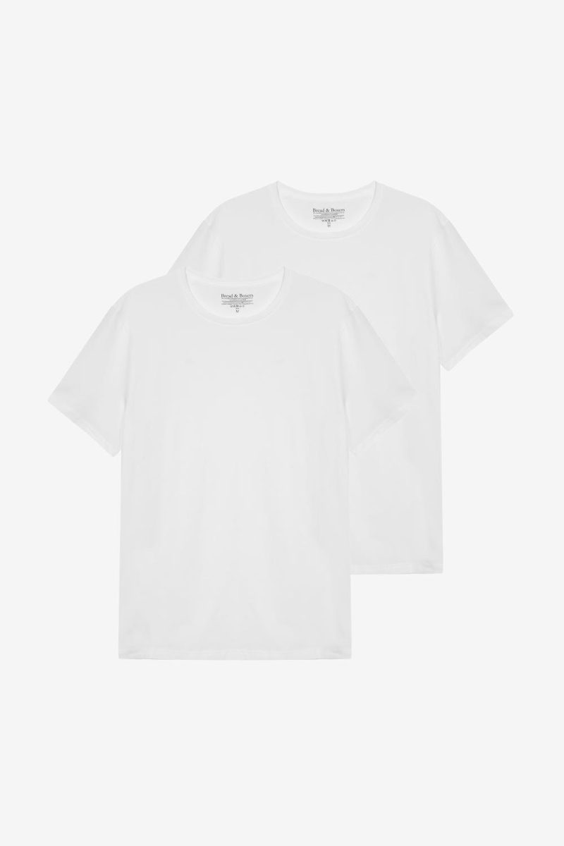Crew Neck Slim 2-Pack White