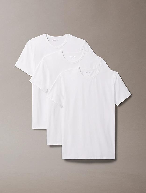 3-Pack Cotton Stretch Crew Neck T-Shirt White
