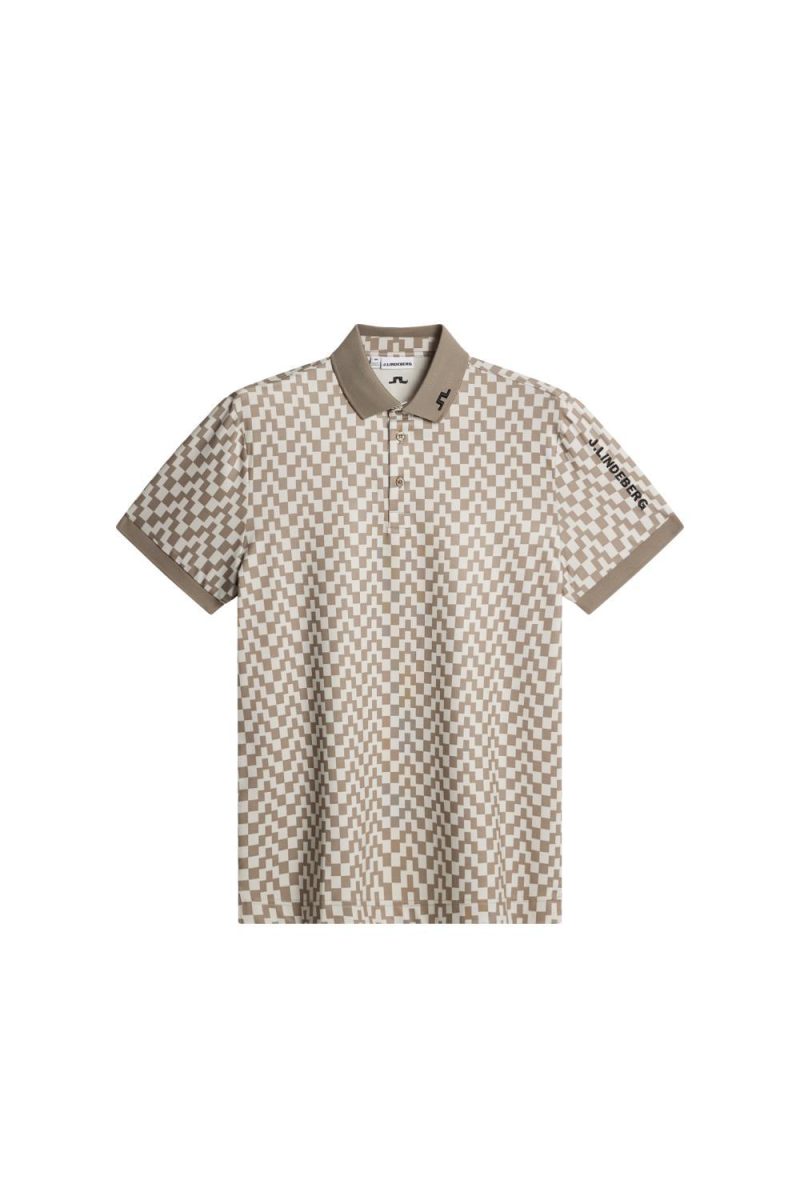 Tour Tech Print Polo Bridge Stack Brindle