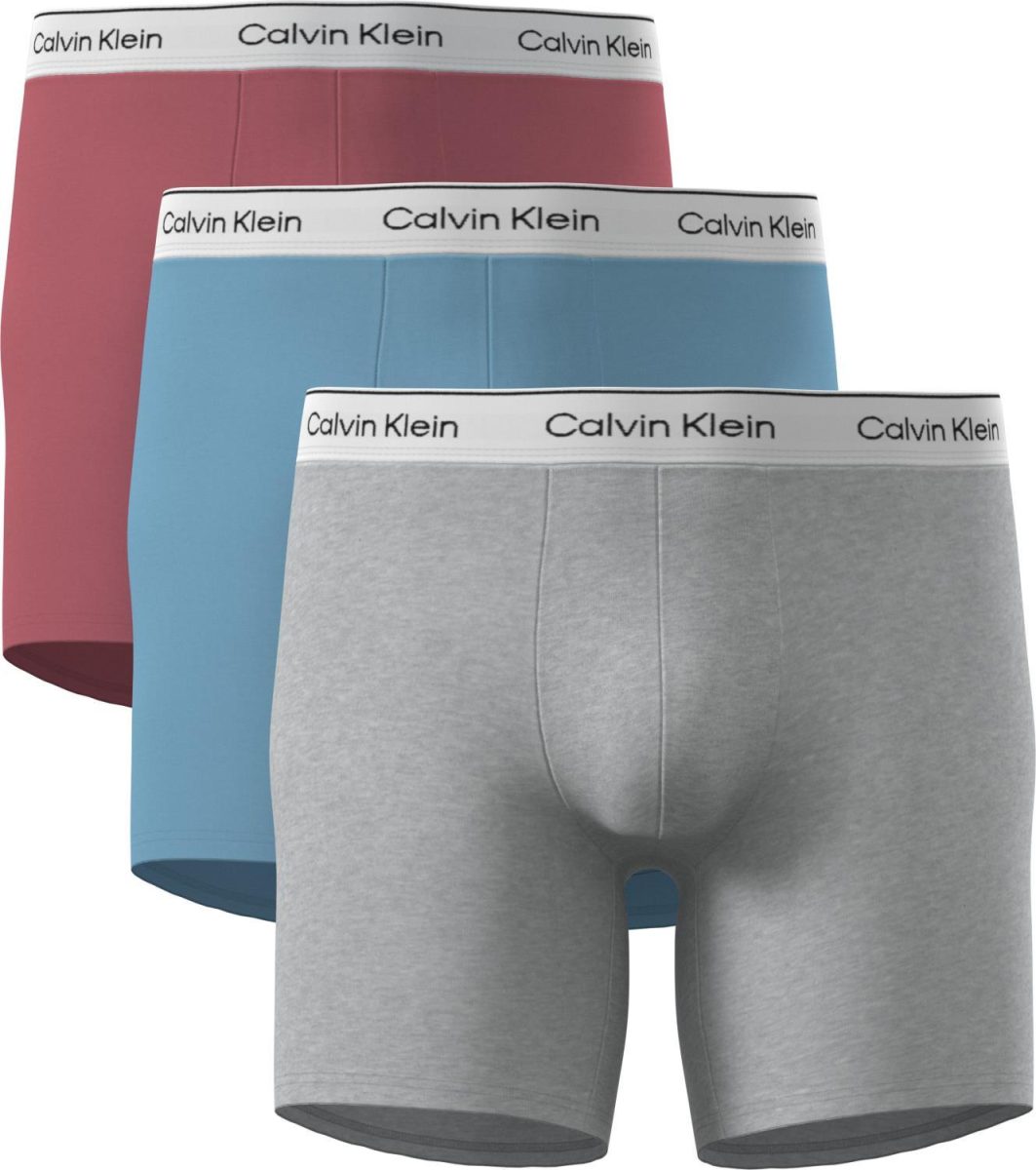 Boxer Brief 3-Pack Icon Cotton Stretch Brilliant Pink/Gulf Blue/Grey Heather