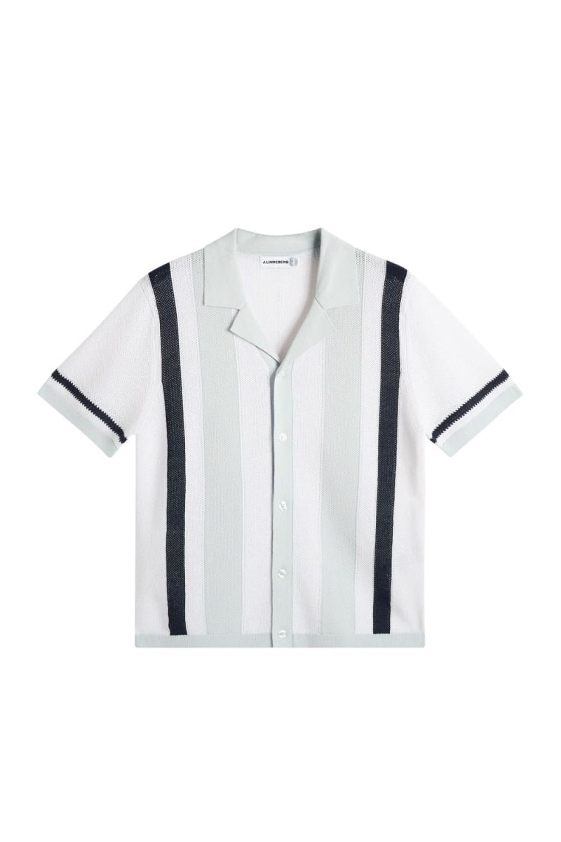 Remus Resort Collar Knit Polo Skywriting