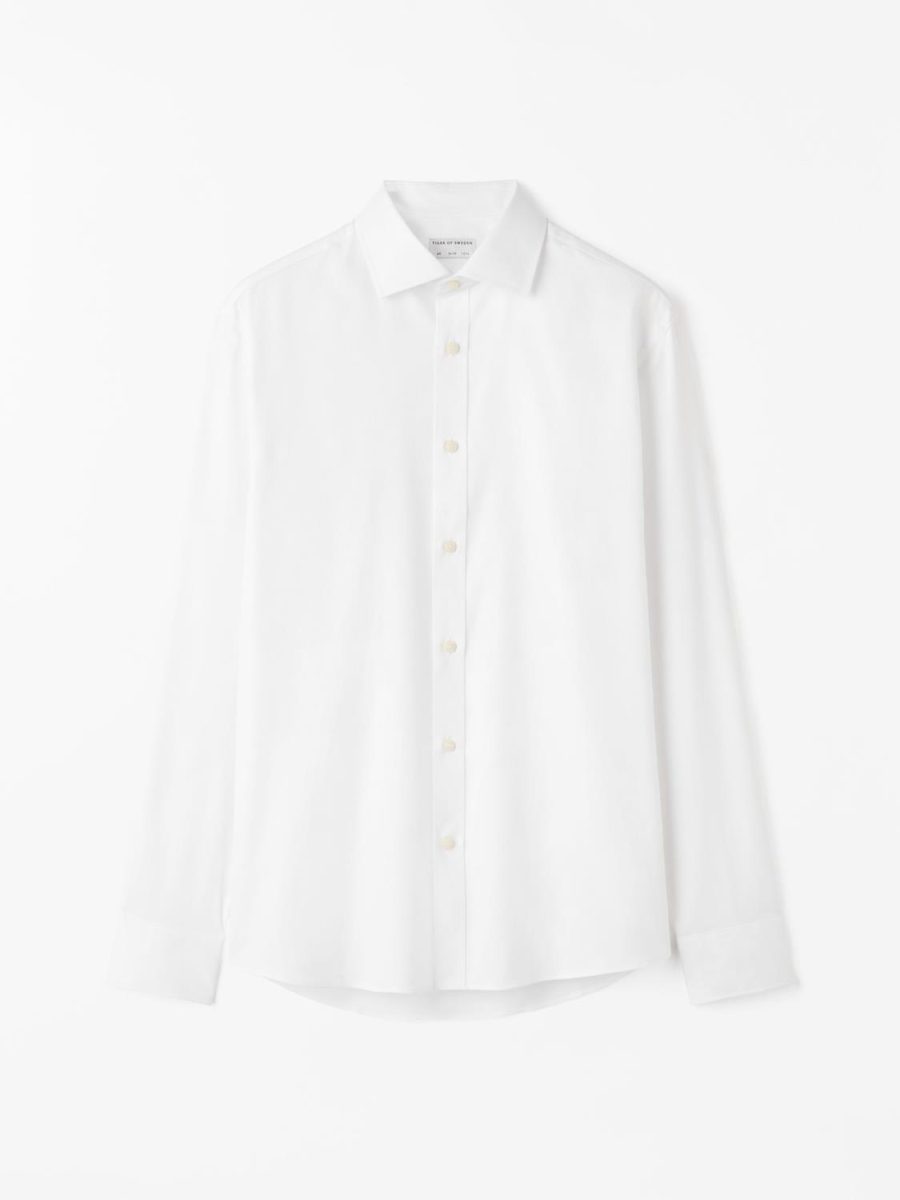 Adley C Texture Shirt Pure White
