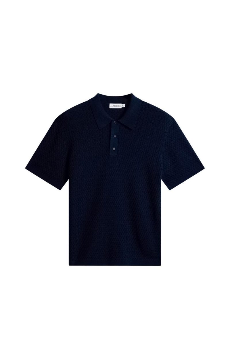 Jacques Structure Knit Polo Navy