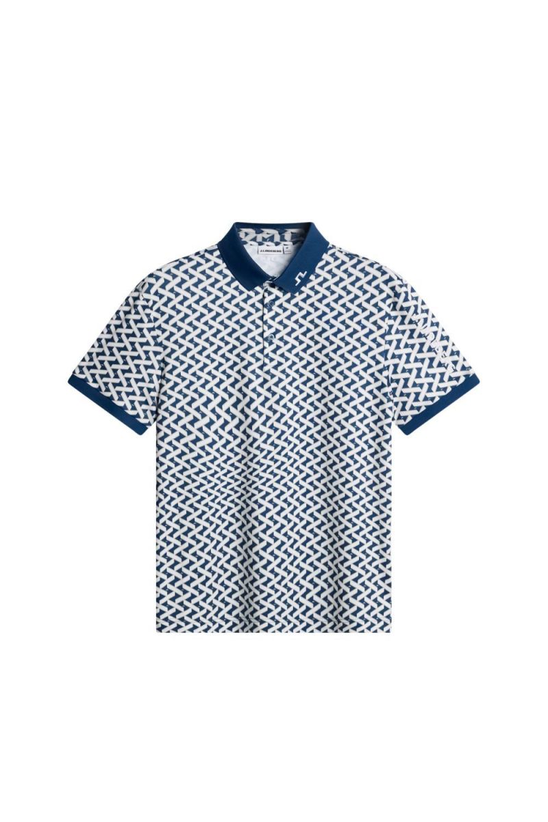 Tour Tech Print Polo Ladder Estate White