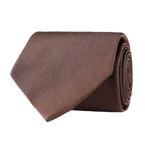 Solid Twill Silk Tie Brown