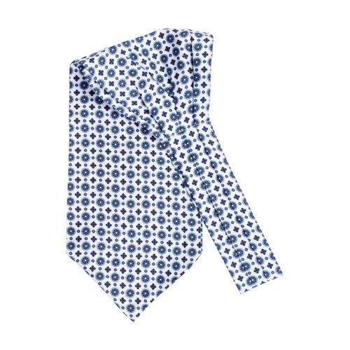 Medallion Silk Ascot White