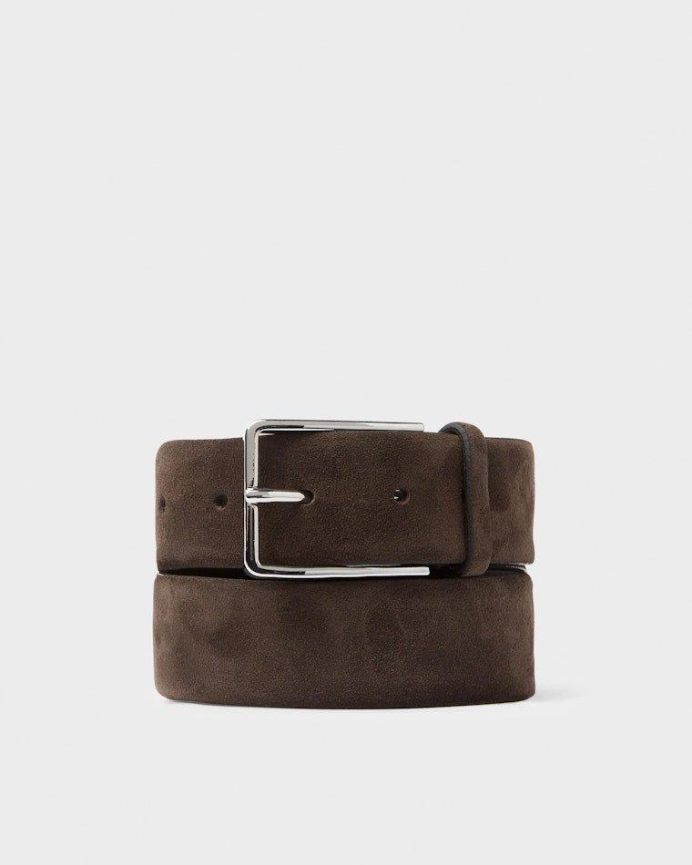 Bos Suede Belt Dark Brown