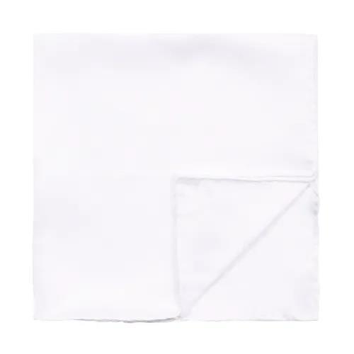 Solid Silk Pocket Square White