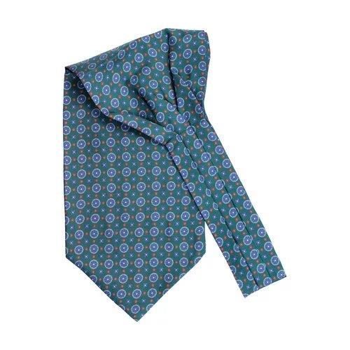 Medallion Silk Ascot Bottle Green