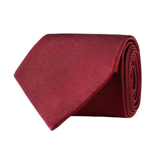 Solid Twill Silk Tie Bordeaux