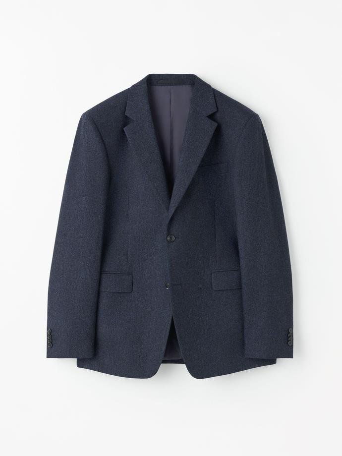 Justin P Brushed Wool Blazer Midnight Blue