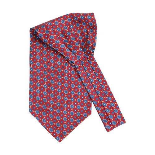 Medallion Silk Ascot Wine Red