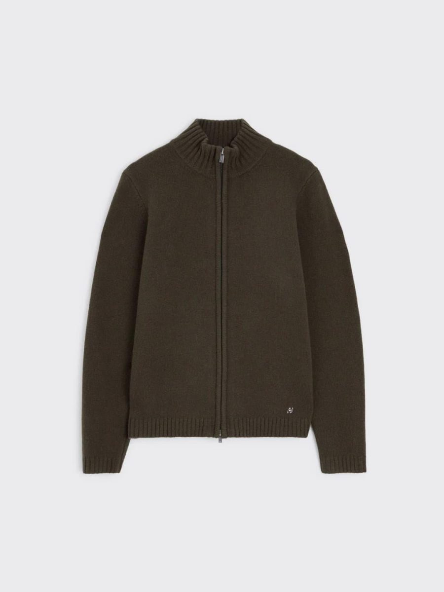 Andreas Zip-Up Cardigan Dark Green