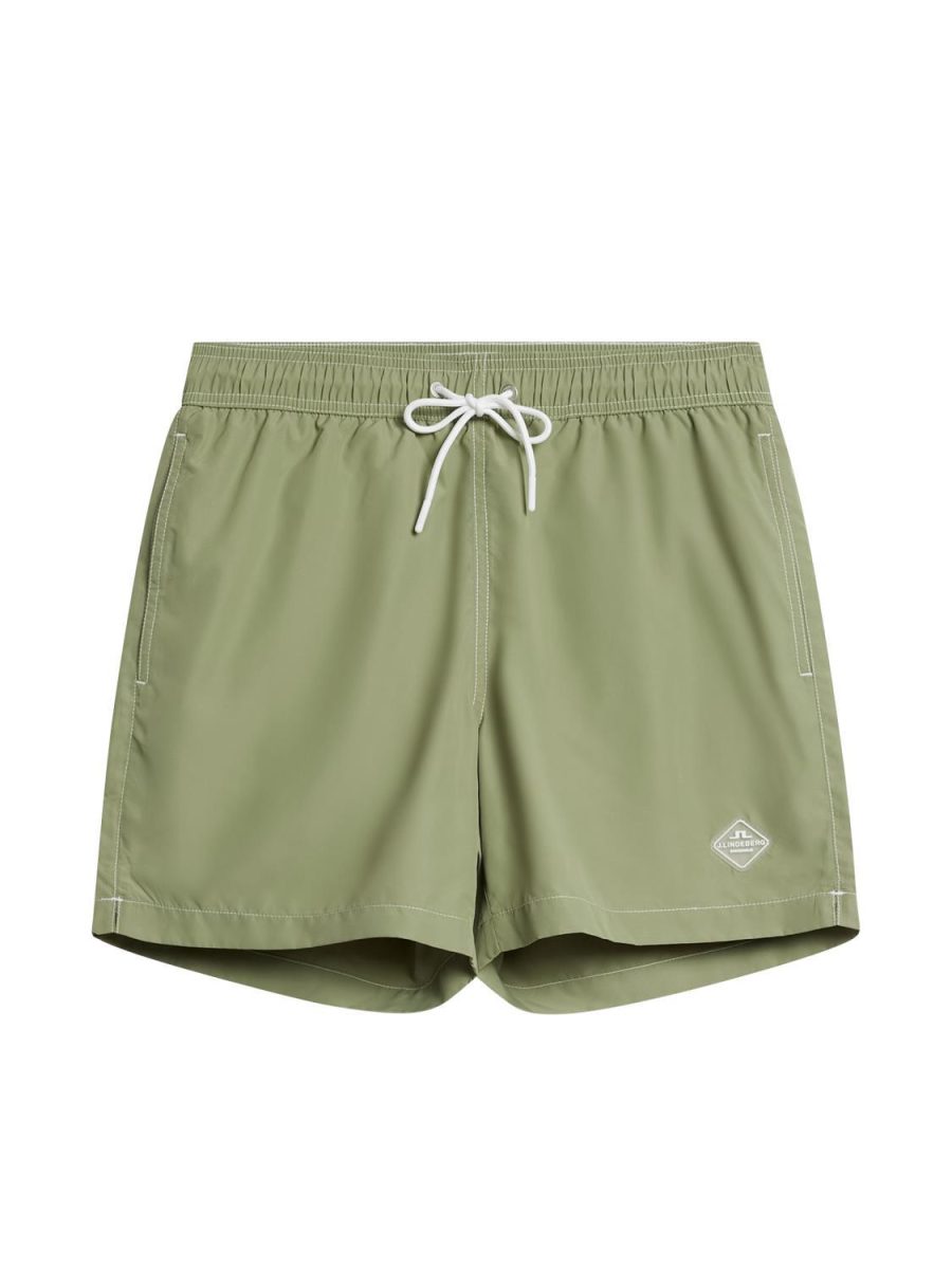 Banks Solid Swim Trunks Oil Green