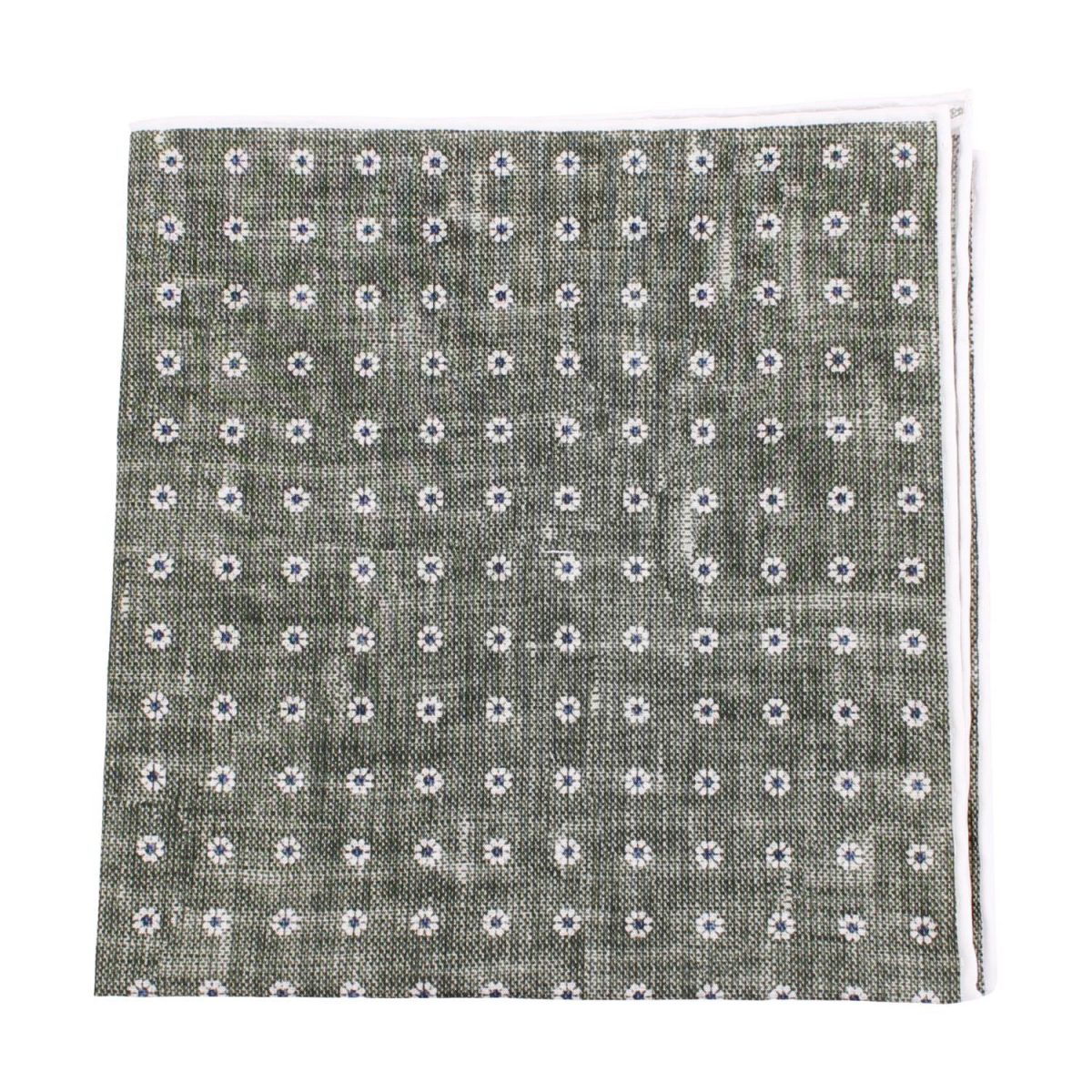 Amanda Christensen Pattern Cotton Pocket Square Olive