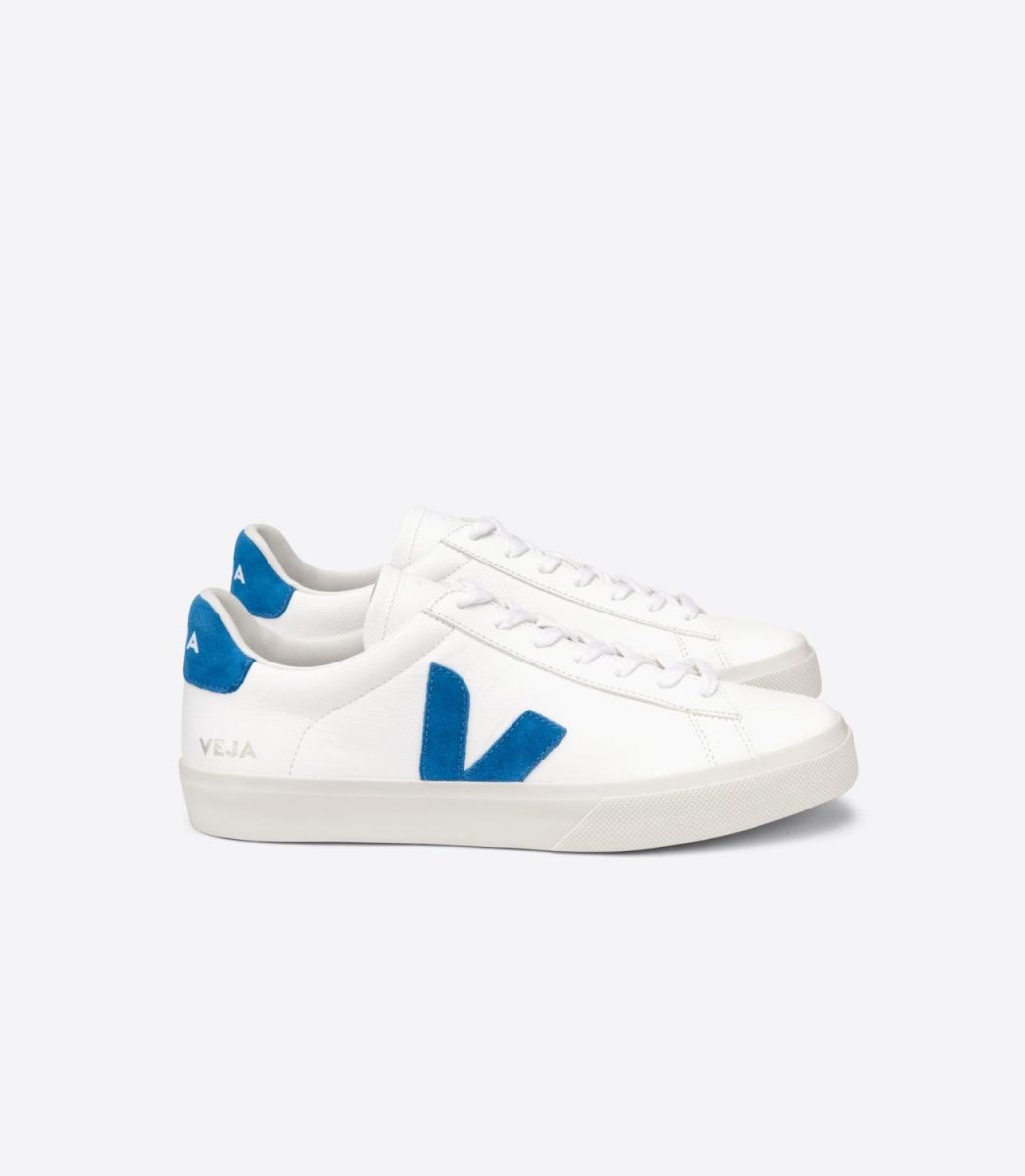 Veja Campo Chromefree Leather White Swedish Blue