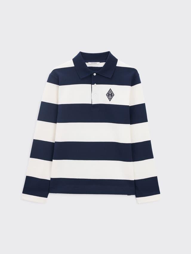 Rugby Polo Navy Stripe
