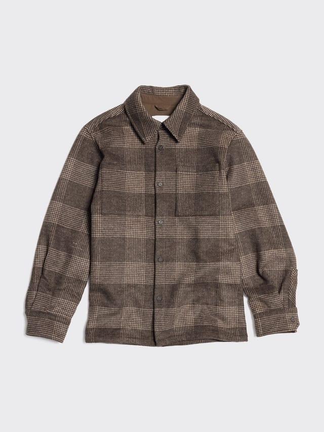 Mildew Flannel Overshirt Brown Check