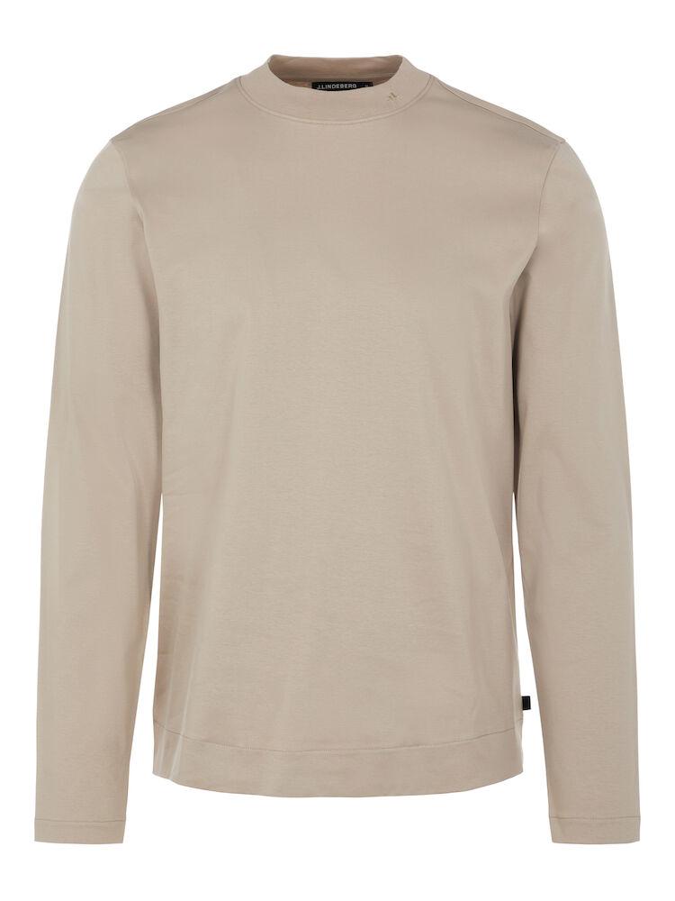 J.Lindeberg Ace Mock Neck LS T-Shirt Oyster Brown