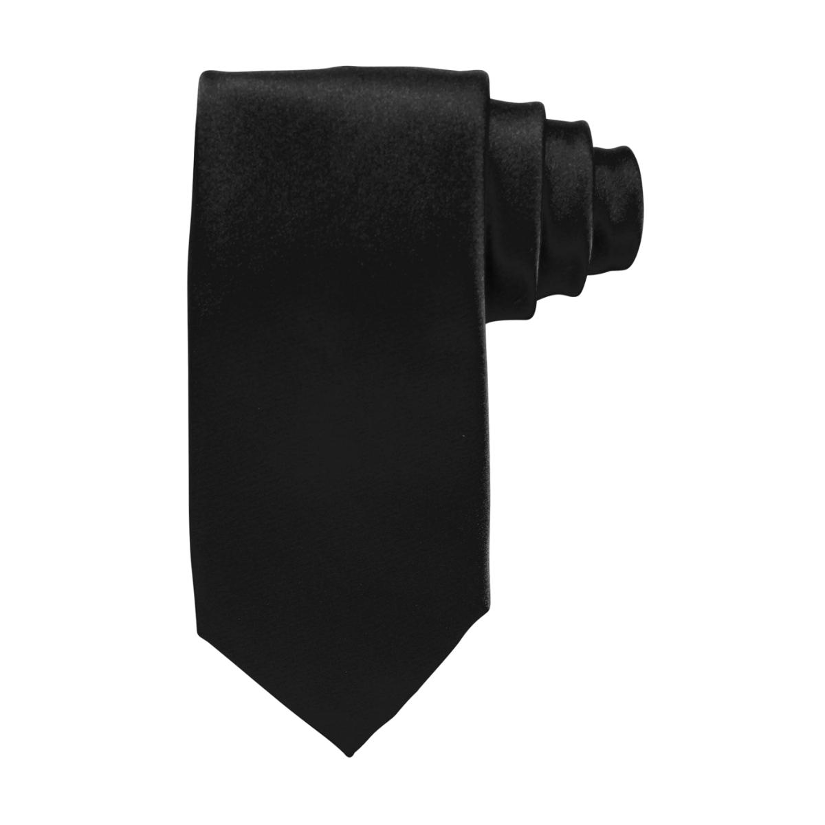 Solid Satin Silk Tie Black