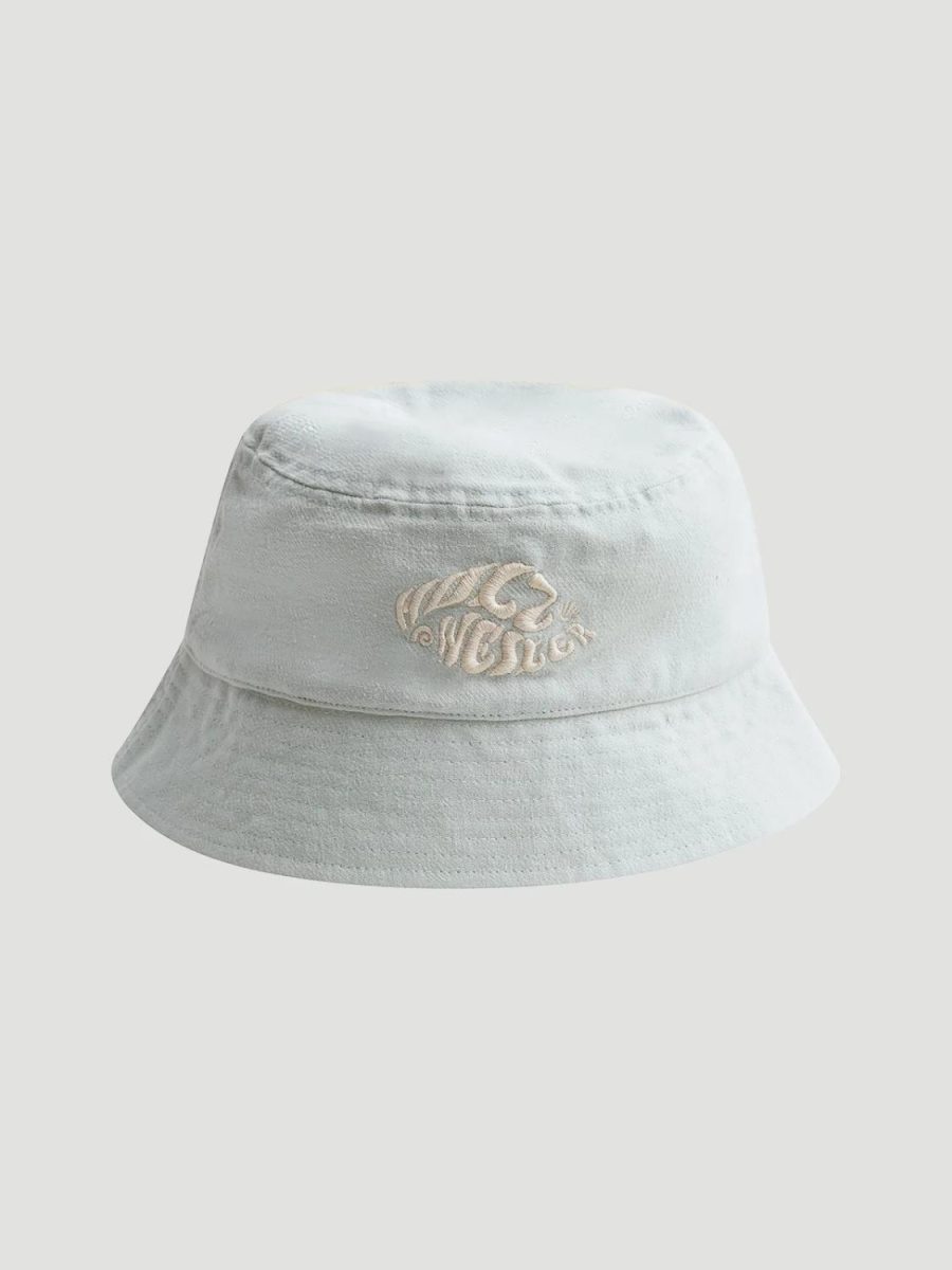 Pafe Linen Logo Bucket Hat Light Blue