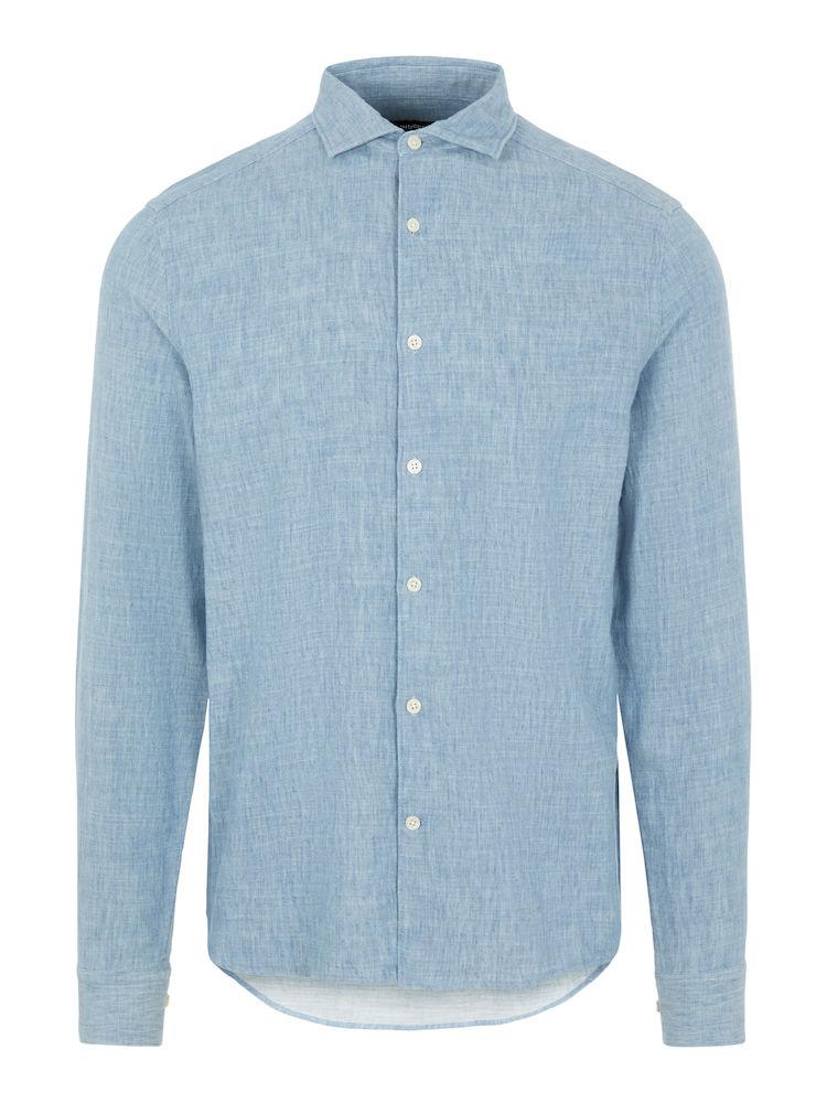 J.Lindeberg Indigo Delave Linen Slim Shirt Light Blue