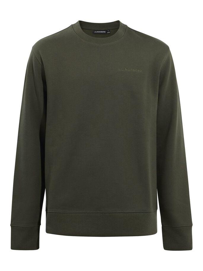 J.Lindeberg Chip Crew Neck Sweatshirt Seaweed Green